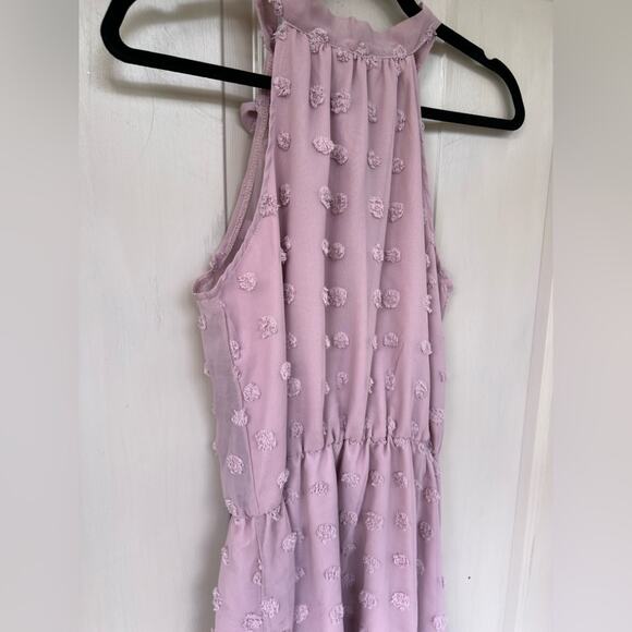 Purple Halter Mini Sundress for Wedding Guest - Picture 2 of 9